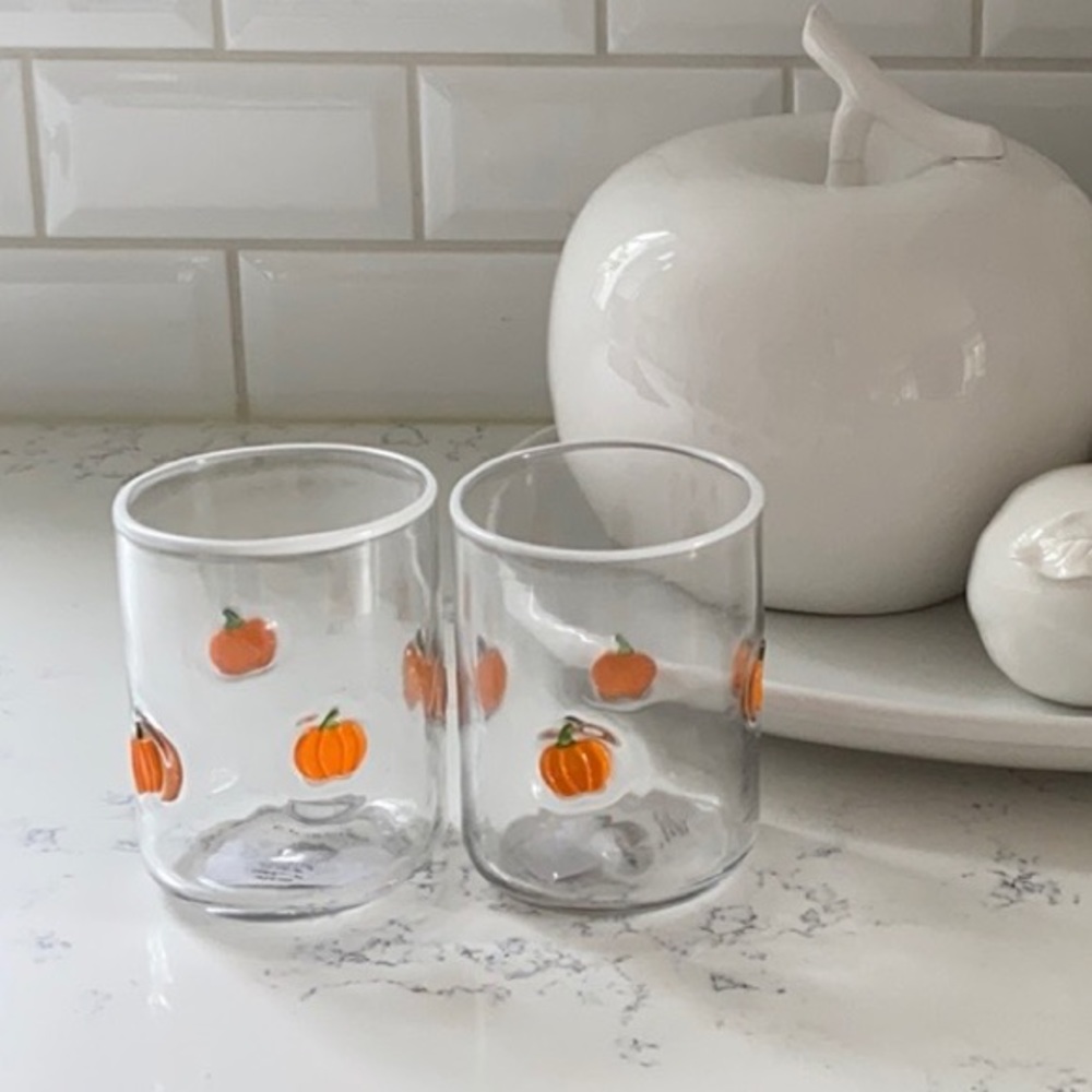 Anthropologie 🎃Harvest Pumpkin Juice Glasses - Picture 2 of 16